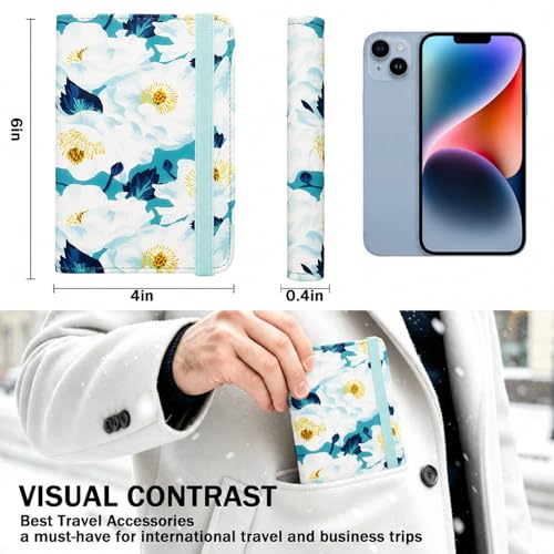 Image of ZOPPEN RFID Blocking Passport Holder for Travel - PU Leather Waterproof Lightweight Passport Cover Wallet for Women Men, Travel Organizer with Card Slots for Airline Tickets & Passport Book, Flower A