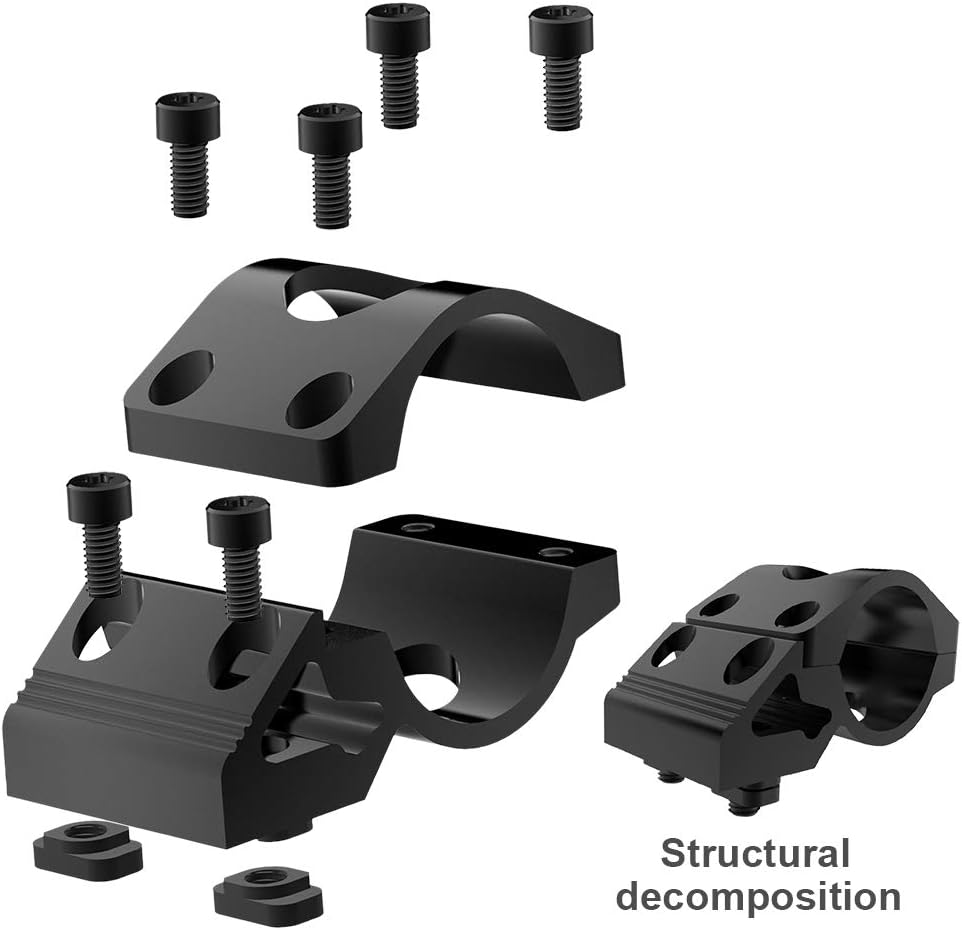 Feyachi MLok Offset Flashlight Mount Ring for 1 inch Diameter Flashlights 2 Pack