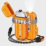 Lafagiet Typ-C Wiederaufladbares Feuerzeug, Dual Electric Arc, Wasserdicht, Flammenlos, Winddichte Plasma Feuerzeuge für Outdoor Grill, Survival, Camping, Kerze