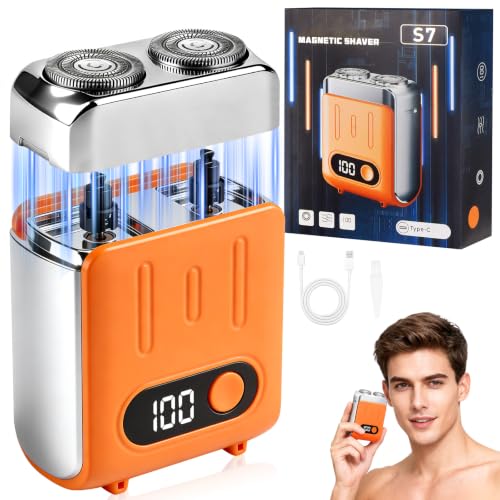 Image of Mini Electric Razor for Men, 2025 Portable Razors for Men IPX7 Waterproof, Magnetic Double Head Shavers, Wet & Dry Shaving Machine, Type-C Rechargeable, for Home Travel