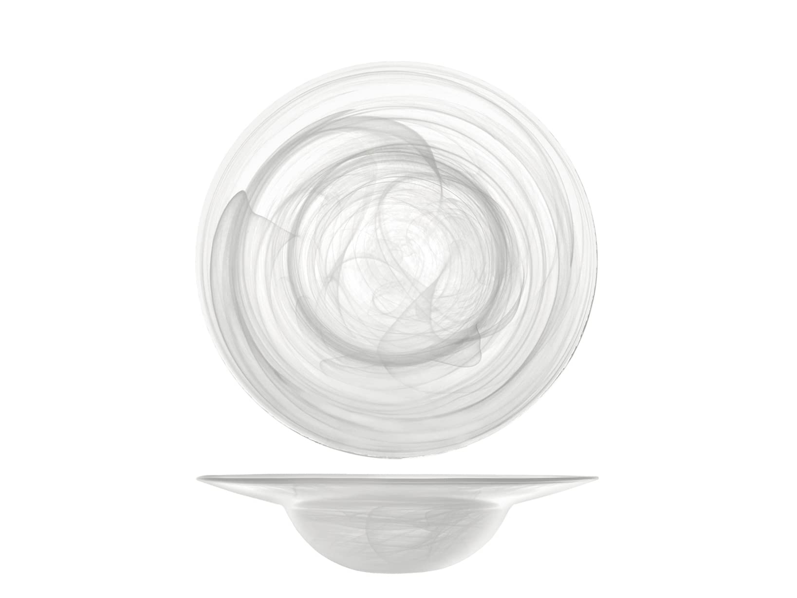 H&H 7627423 Alabaster Pasta Plate, Glass, White, 23.5 cm, Glass