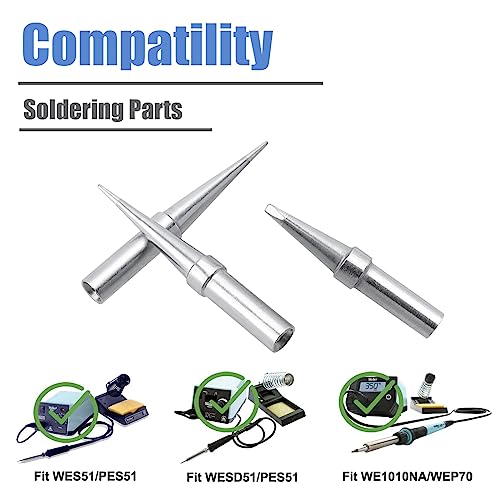 Image of Mesee 6 Pieces ET Series Soldering Tips Kit Lead-Free Solder Iron Tip Welding Head Tool ETA ETB ETH ETK ETO ETS Soldering Iron Tips Replacement Weld Repair Accessory