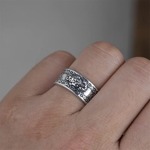 Miniatura 7 de JILIYUPA 4 anillos de Feng Shui Pixiu budista de buena suerte amuleto de doble protección riqueza amor salud regalo para hombres y mujeres