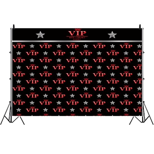 Bovlleetd 1.5x1m Los visitantes VIP están en Segundo Plano, Red Liver Stars Baila Alfombra roja Fondo del Evento Crown Balloon Flash Super Star Celebrity Retrato de la Fiesta pancartas Vinilo