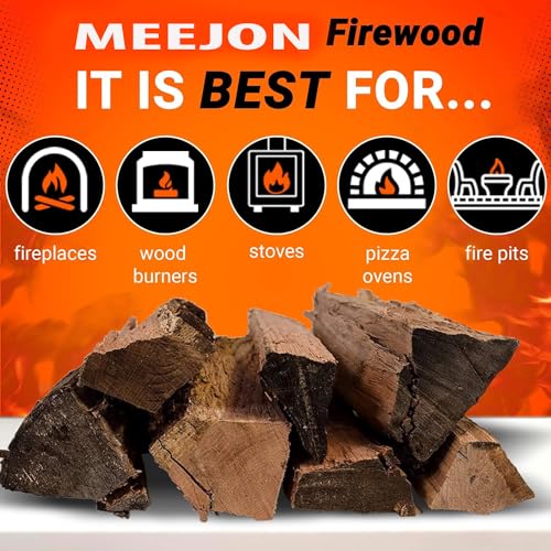 Image of Seasoned Firewood by Home /Kiln Dried Premium Oak Firewood /Hardwood, Kiln Dried firewood for Outdoor fire pits, Wood Burning stoves, and Campfires. Comes in 25LB Bundles