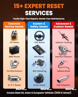 ANCEL DS200 Full System OBD2 Scanner with 15+ Reset Services - Oil/BMS/Brake Reset, DPF Regen, Injector Coding, ABS Bleeding, Free Lifetime Updates, Online Customer Service