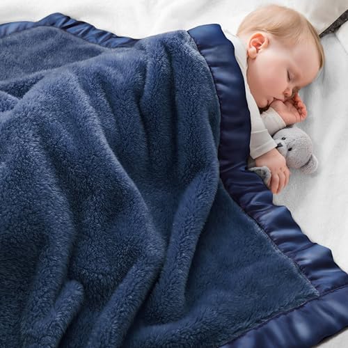 Pro Goleem Baby Fleece Blanket 30x40 Navy Blue