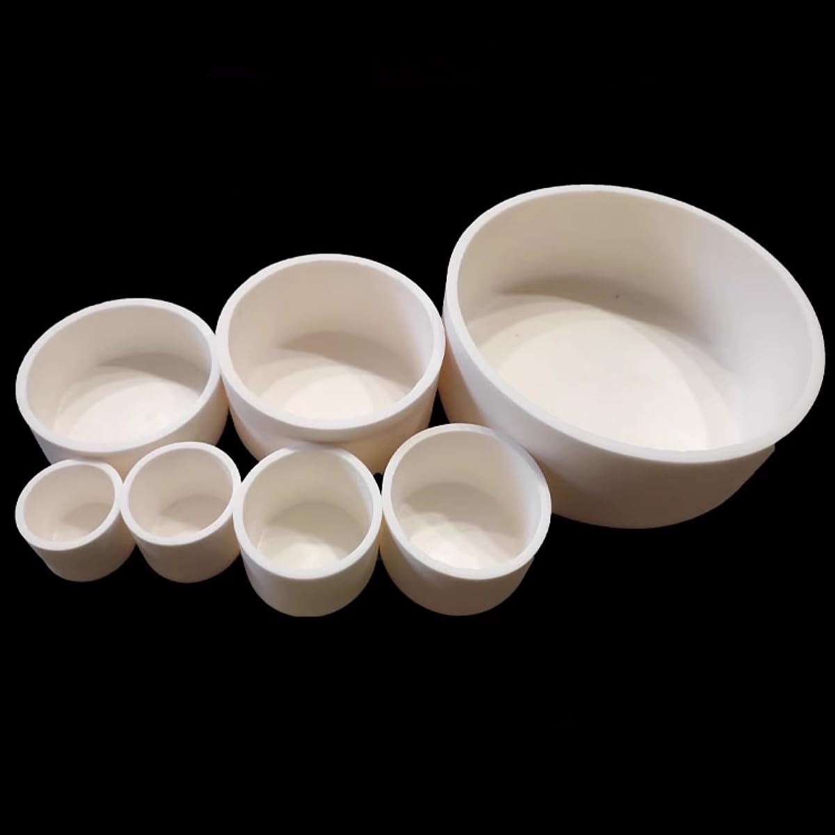 Juego de crisol de cerámica de alúmina al 99% - Crisoles cilíndricos de corindón for investigación científica - 2 piezas(110x50mm/370ml)