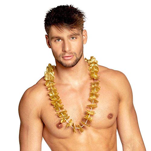 Boland 52208 - Hawaiiketten, 20 Stück, gold, Blumenketten, Halskette, Halsschmuck, Accessoire, Beach Party, Partydekoration, Mottoparty, Karneval