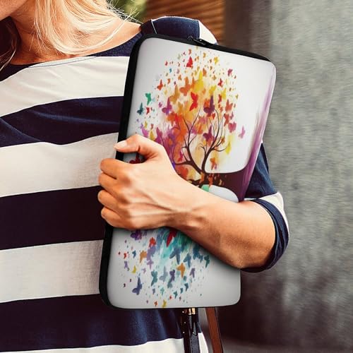Funda para portátil de 17 pulgadas con diseño de árbol y mariposas 7