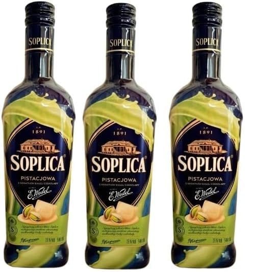 3 Flaschen Soplica Wedel Pistazie mit weißer Schokolade a 500ml 15% Vol. + Space Riegel von Onlineshop Bormann