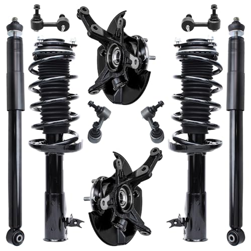 Image of Detroit Axle - Front Steering Knuckles Hubs Struts Rear Shocks Sway Bar Links Replacement for 2006-2011 Honda Civic - 10pc Set