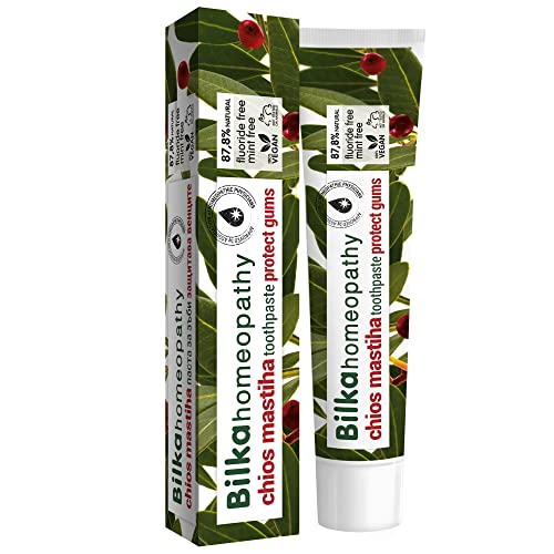 Bilka Homeopathy Zahncreme Chios Mastiha, Natürlicher Zahnfleischschutz Zahnpasta, Fluoridfrei, Mentholfrei, Zuckerfrei, 1x75ml