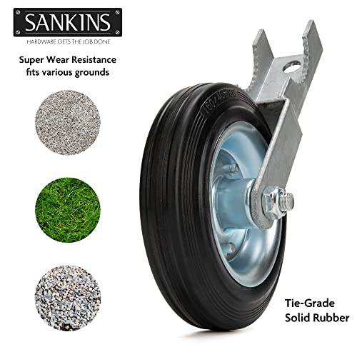 Sankins Gate Helper Wheel For Supporting Metal Swing Gates With 1-5/8" Thru 2" Gate Frames, 6" Gate Support Wheel Prevent Gate From Dragging For Chain Link Fence #TOP6