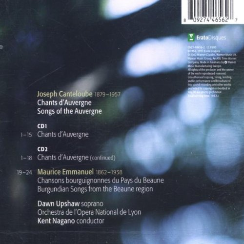 Vista 2 de Canteloube Chants d'Auvergne Complete recording Emmanuel Chansons Bourguignonnes