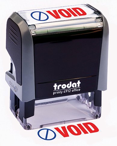 "Void" Message Two Color Stamp