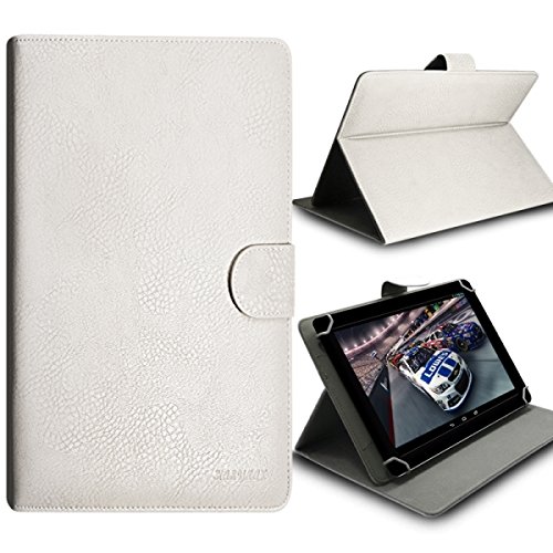 Seluxion - Housse Etui Universel M à Rabat et Support Blanc pour Tablette Sony Xperia Z3 Tablet Compact