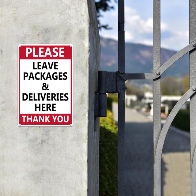 eMagTech 2 cartelli in alluminio antiruggine con scritta in inglese Please leave pacchs in the pacl box thank you for delivereries pacchi, 15 x 10 cm