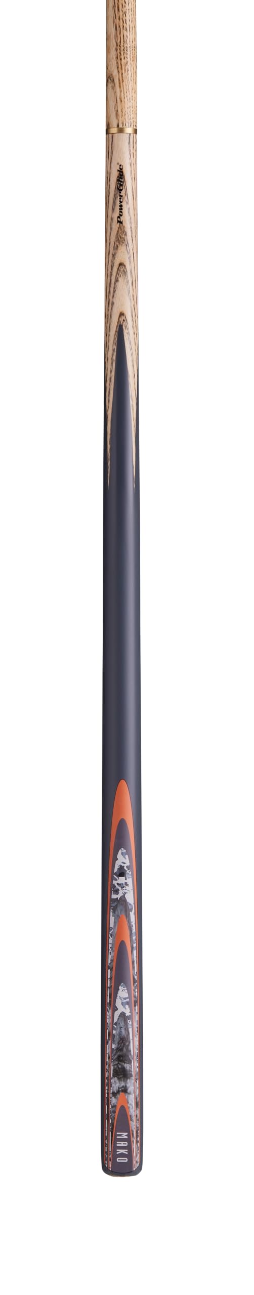 POWERGLIDE One 2-Piece Snooker Cue Stick | Ash Wood Shaft And Butt with Decal Design | Brass Joint | Full Size 57'' | 10 mm Tip'