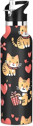 Miniatura 22 de Sweet Savannah Cats Brown, Sports Water Bottle with Handle Keeps Hot and Cold Lightweight for Bike Running Sports Travel Gym