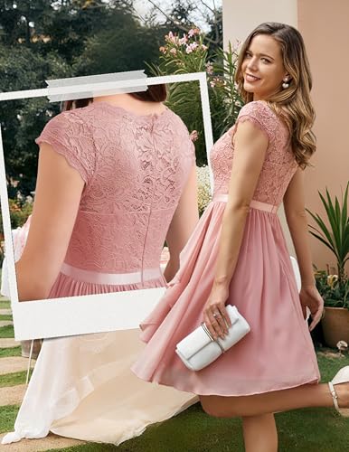 Image of Wedtrend Women's Bridesmaid Dresses Short Prom Dress Ruffle Semi Formal Cocktail Dresses Floral Homecoming Dress