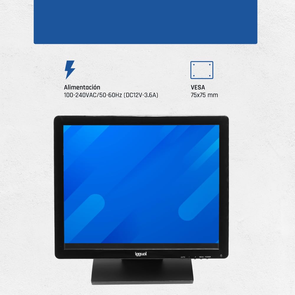 iggual IGG315736 Monitor Touch Screen 19", 1280 x 1024 Pixel, Nero