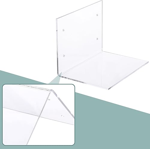 Vista 4 de Tenceur Estantería flotante invisible de 6 piezas para pared, organizador de libros montado en la pared, estantes flotantes acrílicos