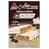 Atkins Coffee House Collection Vanilla Latte Bar, 16g Protein, 2g Sugar, 4g Net Carbs, 13g Fiber, 12 Count