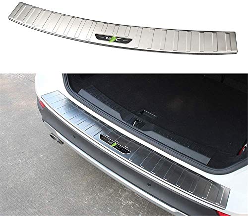Silver Mixed Black Outside Bumper Plate Cover Bar Fits for Lincoln MKC 2015-2018 Rear Sill Trim Protector