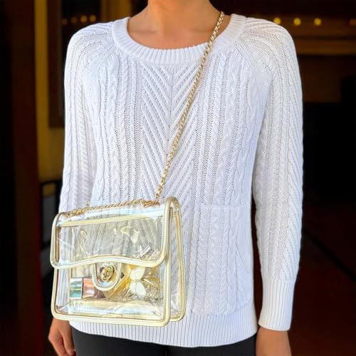 BelugaDesign Gold Clear Purse Stadium Approved | Transparent Crossbody Bag 10"x7.5" | Cute PVC Shoulder Bag for Women4