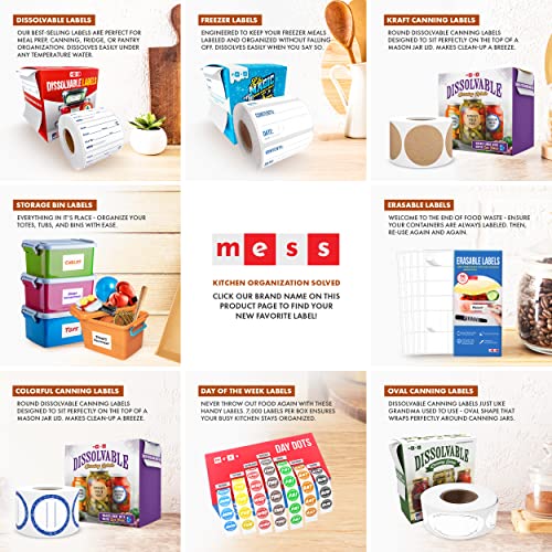 Mess Food Labels For Containers - Erasable Labels For Kitchens (96-Pack) Removable Labels For Organizing - Food Labels For Containers - Freezer And Fridge White Dry Erase Labels - Labels For Jars #TOP7
