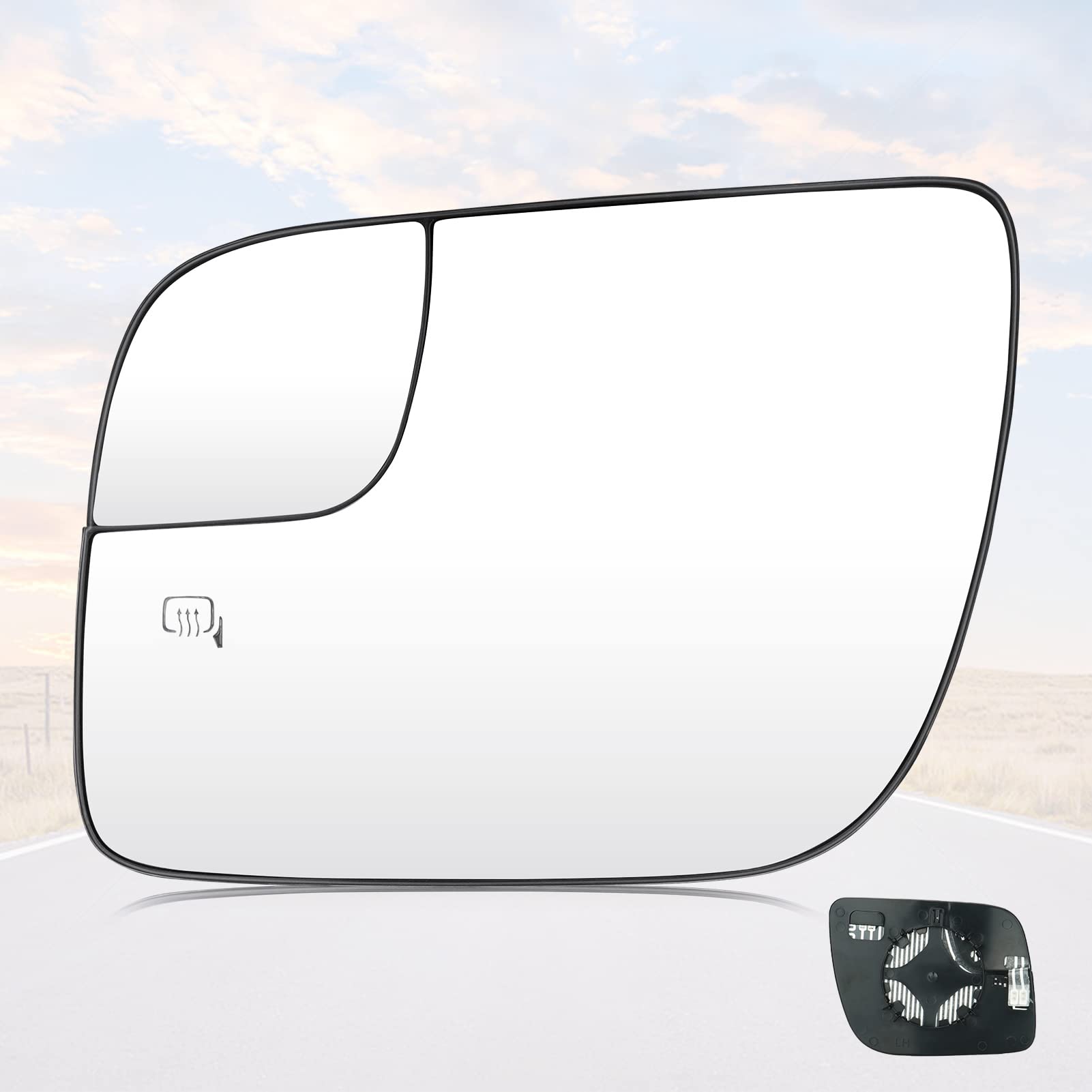 Photo 1 of Youxmoto Side Mirror Glass 2011-2017 Fit For Ford Explorer Driver Left Heated Side View Mirror Glass, with Rear Holder, Fit For BB5Z17K707M