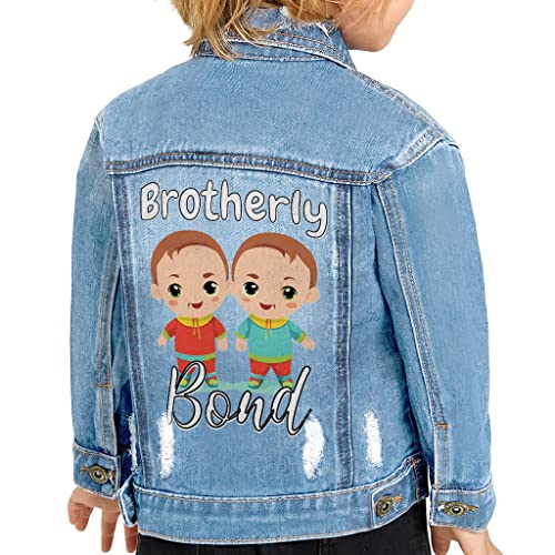 Brotherly Bond Toddler Denim Jacket - Awesome Gifts for Twins - Great Gifts