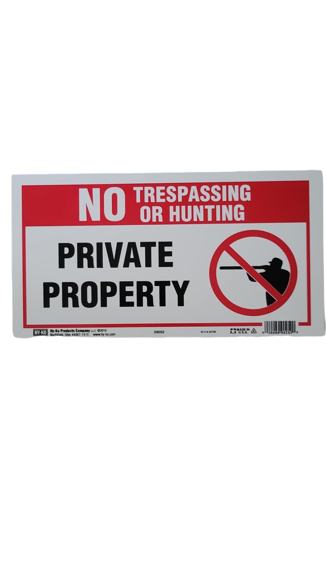 HY-KO NO HUNTING vinyl yellow outdoor Sign