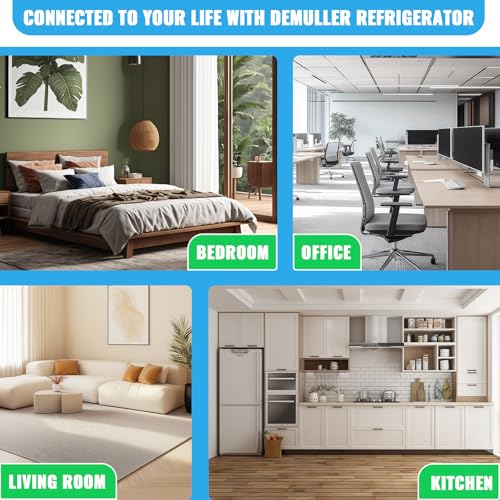 DEMULLER 4.5 Cubic Feet Double Door Fridge with Top Freezer Large Capacity Refrigerator with 7 Temperature Control & 3 Removable Shelves Black on Fridge.com