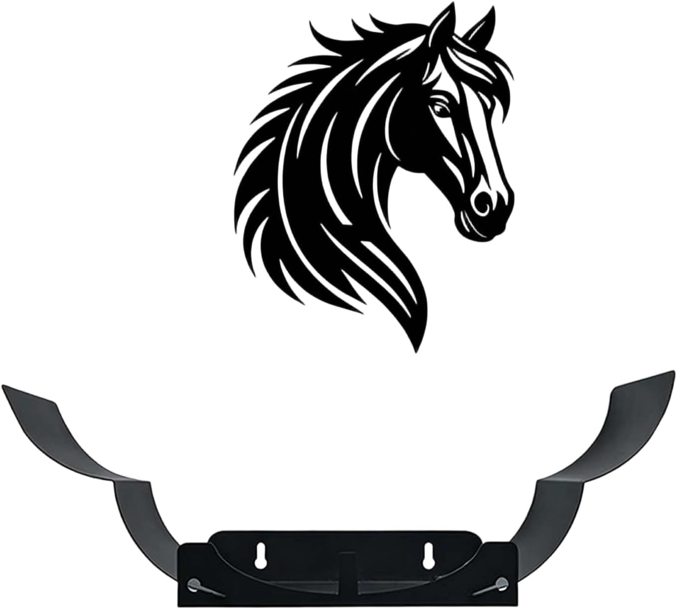 Wall Mounted Toilet Paper Holder, Large Capacity Metal Iron Art Tissue Storage Rack, Horse Head Silhouette Decor for Bathroom Home and Commercial Washrooms