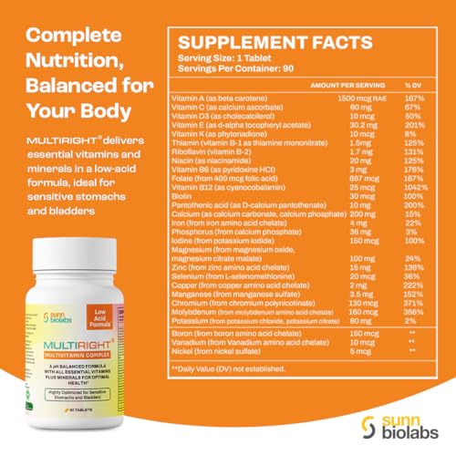SUNN BIOLABS MULTIRIGHT Low Acid Multivitamin