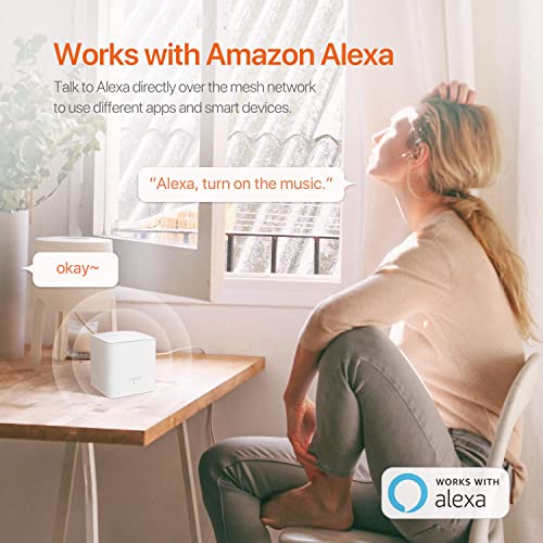 Image of Tenda Nova MW5G Whole Home Mesh Wi-Fi System, 3500sq Wi-Fi Coverage, Two Gigabit Ports, Work with Amazon Alexa, Parental Controls, Easy Set Up, Router and Wi-Fi Booster (Pack of 3)