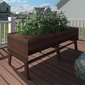 MUPATER 6x3x2FT Cedar Raised Garden Bed Outdoor for Vegetables with Legs, 837lbs Large Elevated Garden Planter Box with Liner for Herbs, Rustic