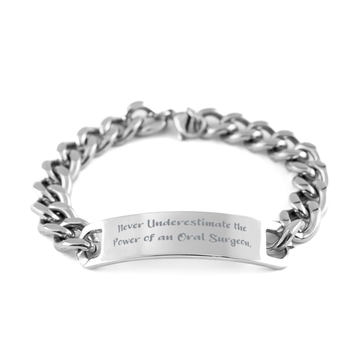 Joke Oral surgeon Gifts Never Underestimate the Best Cuban Chain Bracelet For Coworkers Engraved Bracelet From Friends Dental