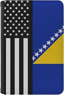 America bosnia bosnian flag Passport Holder for Travel, Passport Cover Wallet for Women Men, PU Leather Passport Book Card Holder Case with Pen,Travel Gifts