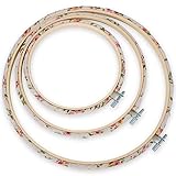 XEmbro Embroidery Hoops 3 Size Decorative Wrapped Embroidery Hoop Bamboo Cross Stitch Needlework Circle Rings for Embroidery, Craft Sewing and Ornaments