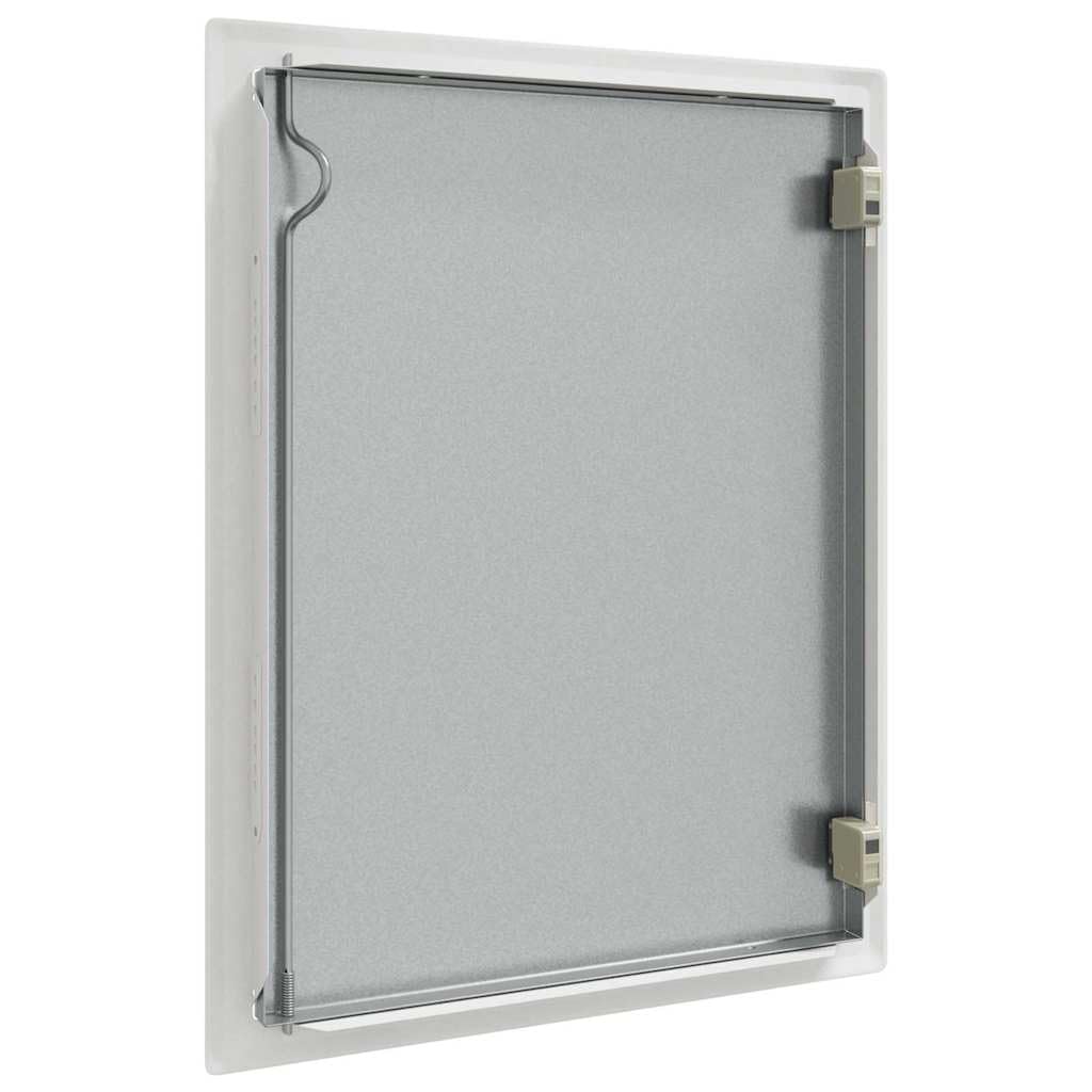 Puerta de acceso blanca 43,5 x 33 x 3 cm de acero con ángulo de apertura de 140°, tapa de revisión resistente a la intemperie para pared, techo, suelo, puerta de inspección para sanitarios