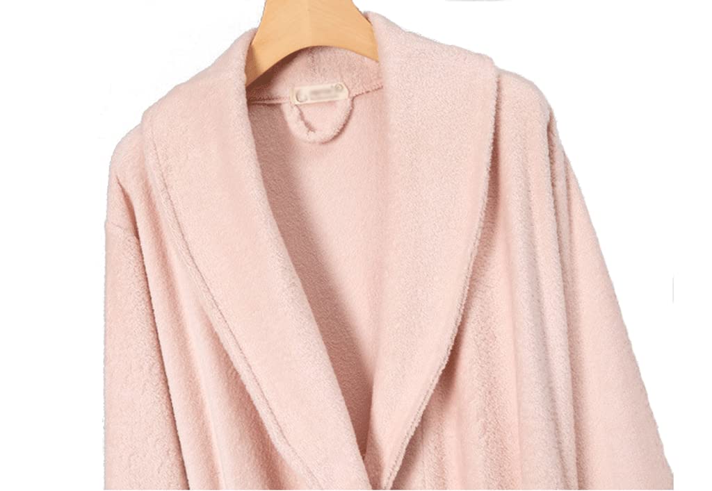 Albornoz de SPA Suave y cálido para Hotel, Bata de Toalla Unisex LongTerryTowel, Bata de baño para Mujer,Pink-Miss M