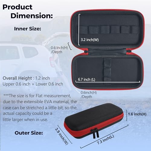 Image of Wolfteeth Smell Proof Hard EVA Travel Case for Battery Pen Pods Charger, Portable Storage Pouch with Odor Resistance, Durable Protective Holder (Red, Empty Case Only)