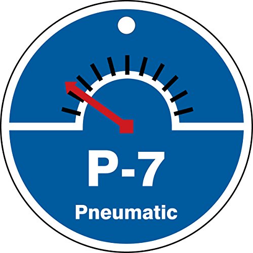 Tag de signalisation P-7 Pneumatic Accuform TDK707VPM étiquette plastique bleue