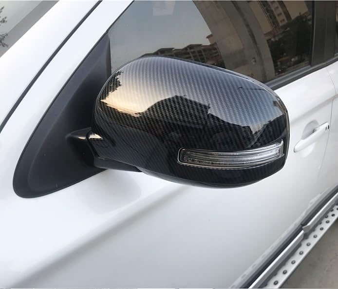 1Pair Car Rearview Mirror Cover Trim for Mitsubishi Outlander 2013 2014 2015 2016 2017 2018 2019 2020 Carbon Fiber
