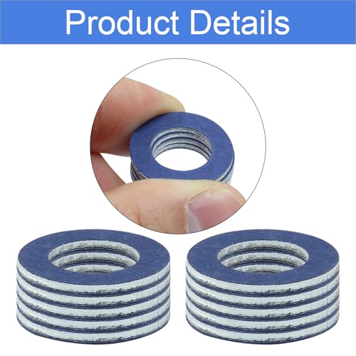 Image of Waziaqoc Oil Drain Plug Gaskets, 100 PCS, Aluminum M12 Crush Washer | Washer Crush Seal Replacement, For OEM 9043012031, Cars Truck Vehicle
