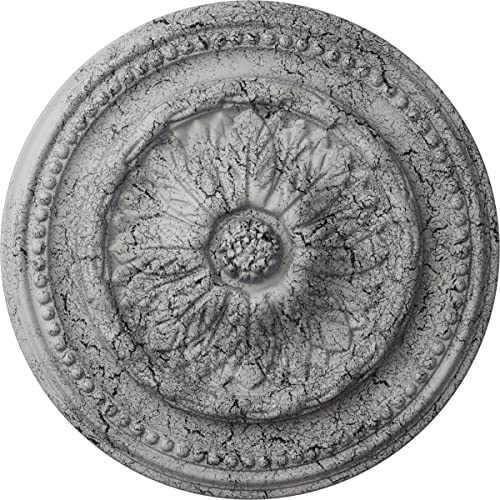 Image of Ekena Millwork Chester Ceiling Medallion, Ultra Pure White Crackle