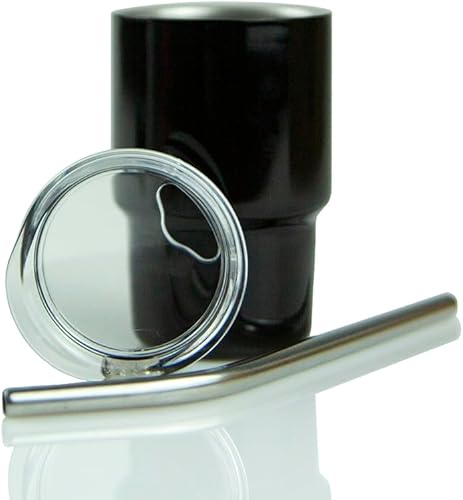 Miniatura 4 de Hogg Vasos de chupito de 3 onzas en varios colores con tapa y popote inoxidable (paquete de 6), bricolaje, personalizables, reutilizables,